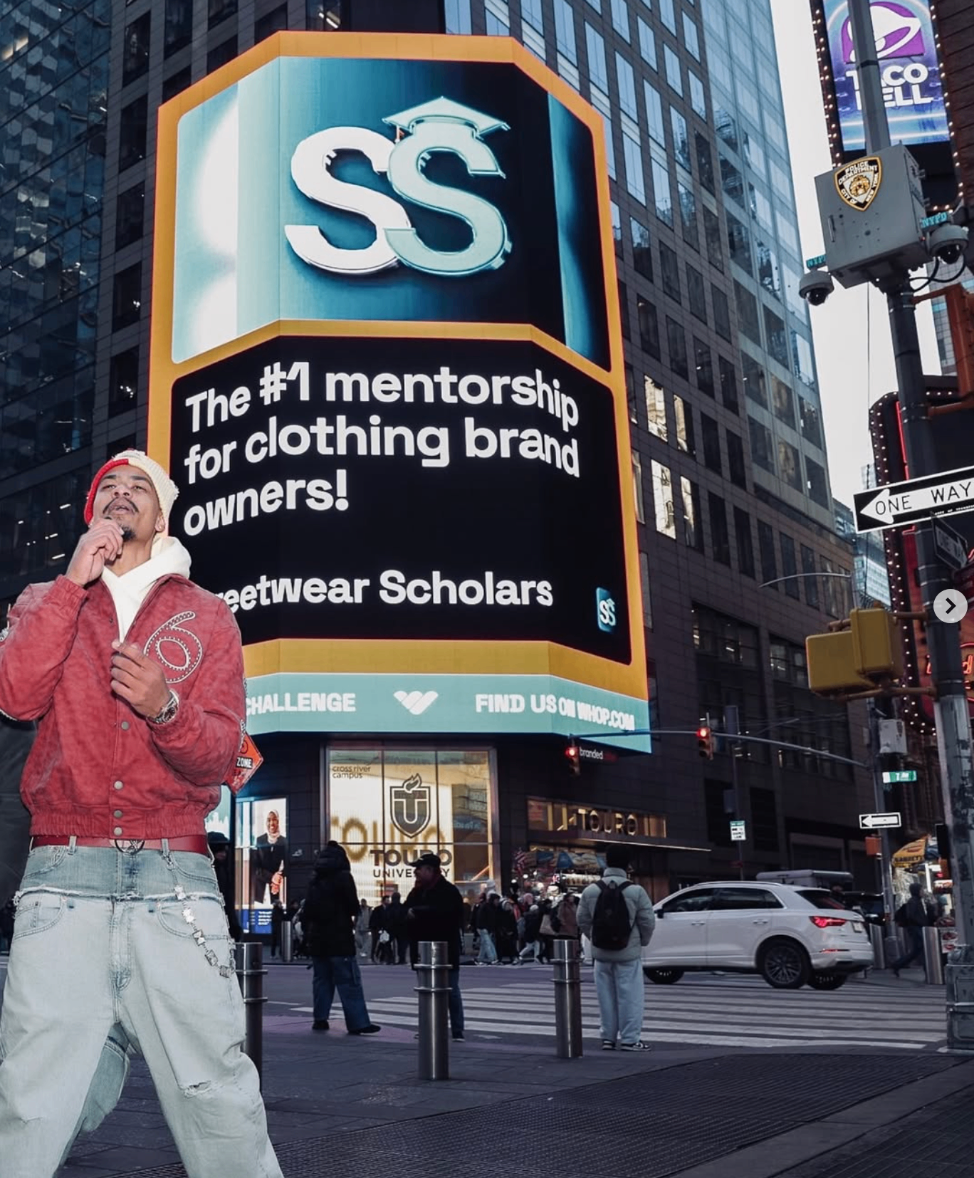 Client featured on Times Square billboard